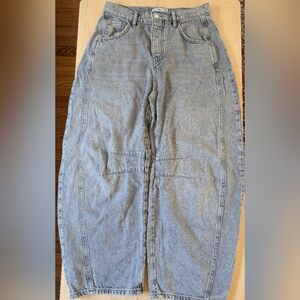 We The Free Grey Ankle Barrel Jeans